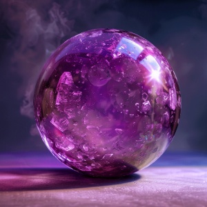 闪闪发光的紫色水晶球