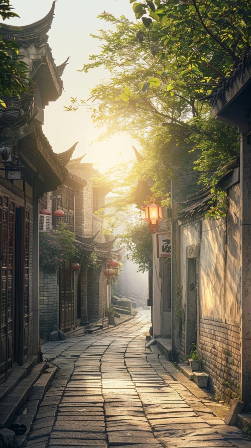 Alley of Jiangnan town, antique buildings, sunny ar 15:25