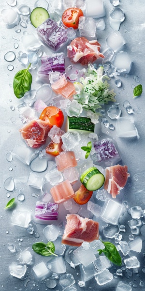Frozen Vegetables in Ice Cubes Composition