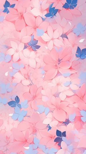 花瓣，蓝粉色，夏日，氛围感，唯美，纯背景图