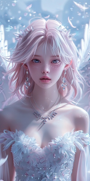 粉色头发天使的韩国漫画风格描写