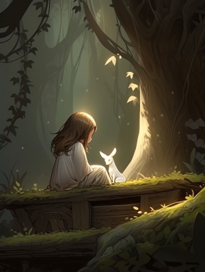 在一个叫做艾维拉的小村庄里，住着一个好奇心旺盛的小女孩名叫艾拉。她的家就在村庄边的森林旁。森林对于艾拉和她的朋友们来说是一个神秘又迷人的地方。但是，这样的和平很快被打破了，一个传说开始在村庄中流传：森林的深处藏着一个古老的秘密，而只有一个纯洁心灵的孩子才能解开这个谜。艾拉决定踏上寻找这个秘密的旅程。她相信凭借她的好奇心和勇气，可以找到答案