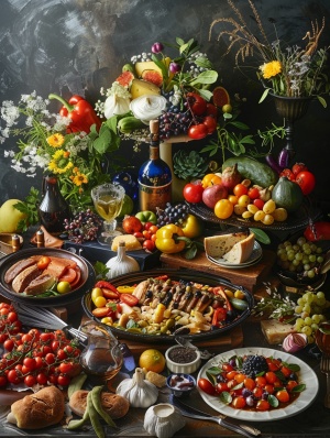 饕餮飨宴：美食盛宴与摄影构图的完美结合