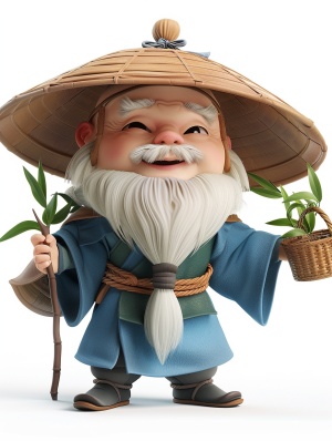 中国古典彭祖可爱3D卡通形象