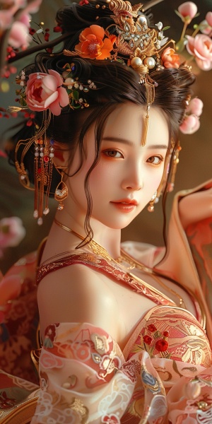 中国古典美女之红色金殿