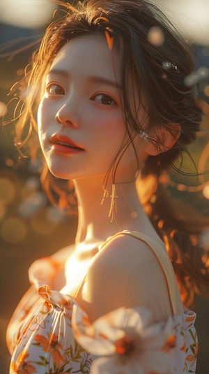 Sweet Woman in Vivid CG Portrait