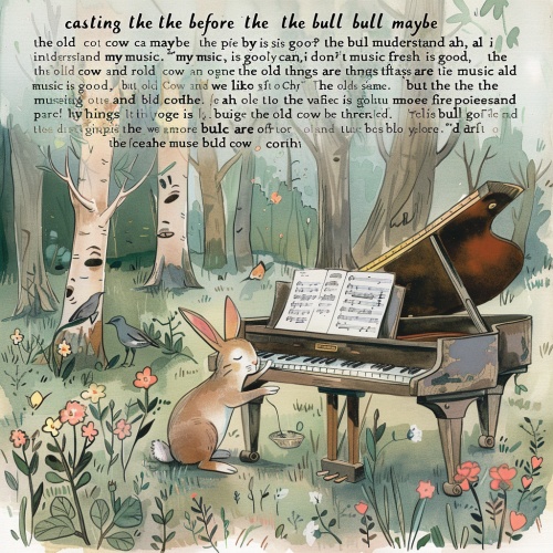 以下是根据“对牛弹琴”创作的童话儿童绘本故事，分为多个章节：第一章：音乐家的苦恼在遥远的森林里，住着一位出色的音乐家小兔子。小兔子拥有一把漂亮的琴，它的音乐美妙动听，能让树木快乐地跳舞，让花朵绽放出更美的笑容。可是最近，小兔子却十分苦恼，因为它发现尽管它的音乐如此美妙，却始终没有一个真正懂得欣赏的朋友。第二章：遇见老牛一天，小兔子在森林中漫步，遇到了正在吃草的老牛。老牛看起来稳重又憨厚，小兔子心想：“或许老牛能懂我的音乐。”于是，小兔子兴冲冲地跑回家拿来琴，坐在老牛面前弹奏起来。第三章：不解之音小兔子弹得十分投入，手指在琴弦上欢快地跳跃。但老牛只是偶尔抬起头看一眼小兔子，然后继续吃草，对小兔子的音乐没有丝毫的反应。小兔子很失落，它问老牛：“老牛，我的音乐不好听吗？”老牛慢悠悠地说：“我听不懂啊，我只关心这草是不是新鲜。”第四章：新的领悟小兔子听了老牛的话，伤心地哭了起来。这时候，一只小鸟飞过来告诉小兔子：“不是你的音乐不好，而是老牛和我们喜欢的东西不一样。”小兔子擦干眼泪，终于明白了：自己不能强求别人都懂自己的音乐，只要坚持为懂的人演奏就够了。第五章：快乐的演奏从那以后，小兔子继续为森林里喜欢它音乐的小伙伴们