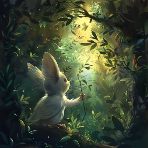 在一次偶然的机遇下，米米使用魔法棒帮助了一只被陷阱困住的小鸟。小鸟感谢米米，并告诉他一个秘密——森林深处有一个从未有人抵达过的奇妙之地。