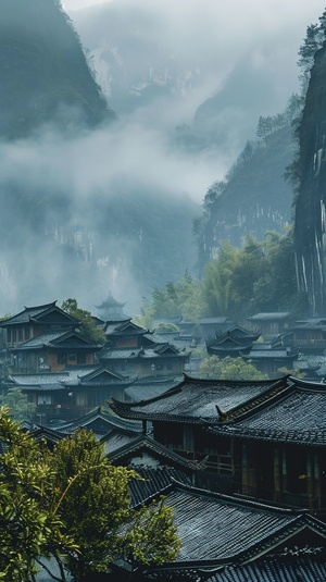 烟雨水乡飘风悬崖