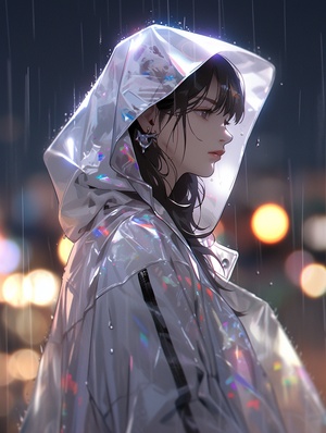 雨中绣花衣带珠光