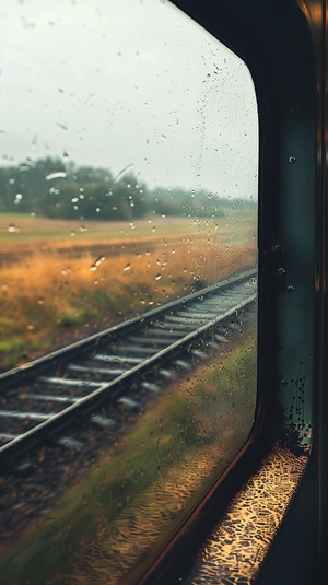 动车穿越原野，雨中治愈之旅