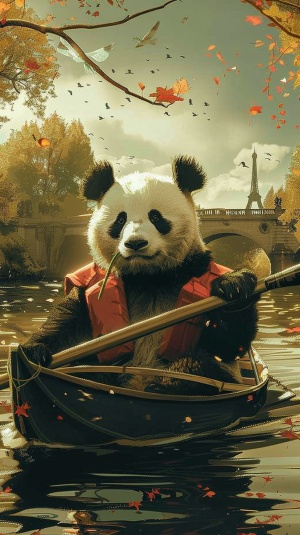 熊猫 划船