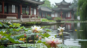 水系还孕育了丰富的水生生态，莲花、芦苇等水生植物点缀其间，鱼儿穿梭其中，为这静态的画卷增添了几分生机与活力。大唐芙蓉园的水系，以其独特的魅力，让每一位踏入其中的游客，都能感受到那份来自盛唐的温婉与灵动。