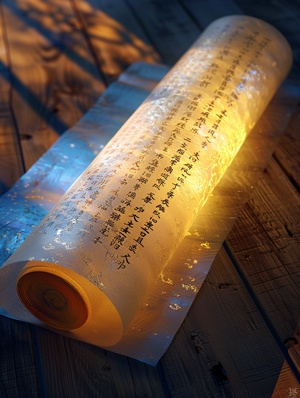 Dreamlike Ancient Chinese Rice Paper Book in Three Dimensional Light