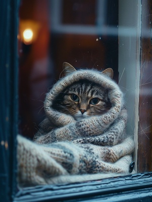 A Masterpiece of a Cat in the Window Captured with Pinnacle Photographic Skills