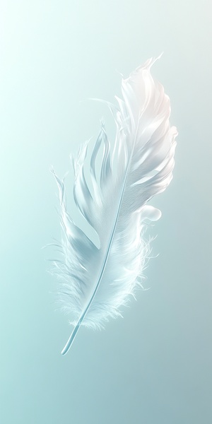 A Sci-Fi 3D Visual of Falling Feather and Flowing Elements