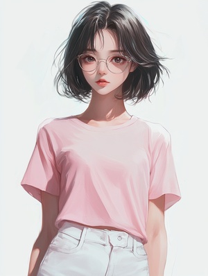 可爱中国女孩插画风形象描述