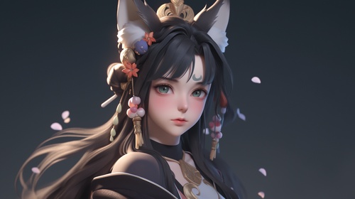 3D，ultra high definition concept art cartoon picture. cat，Chinese，high detail iconic character. standing_split of curvaceous face. hair of loincloth. close-up shot. 8K detail.ancient cat. highly detailed character design, mid closeup, elderly greek cat goddess, onmyoji detailed art. cell shaded. Hestia niji 5 ar 9:16