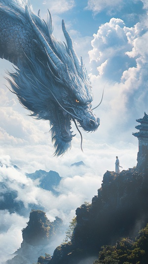 Shan Hai Jing Inspired Majestic Yinglong in the Sky