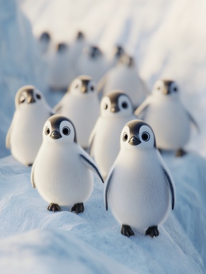 Super Realistic Photos of Adorable White Penguin Babies on Arctic Glacier