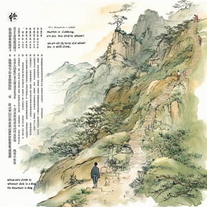 小哥哥指着旁边的青山说:“这座山叫大罗山，有兴趣爬吗?”我说:“没兴趣。”他说:“你是不是岁数大爬不动了?”我抬头望山，山并不高，便底气十足地说:“你才岁数大呢，谁怕谁?爬就爬，谁不爬到山顶谁是狗。”于是，我们连行李都没有来得及放在酒店，就在导航的指引下，穿过若干个小街巷，来到大罗山五美景园。景区在修缮，人不多。除了我和渠道方的几个小伙伴，路上也遇到了一对牵手慢爬的情侣