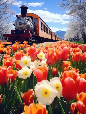 开往春天的列车#花 #春天 #列车 #春天花会开 #鲜花分享 #