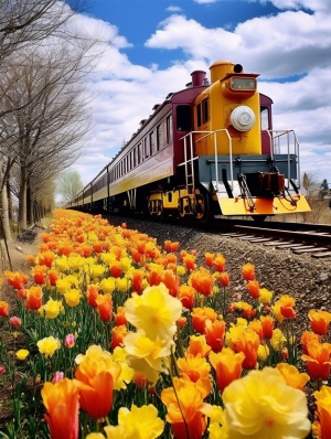 开往春天的列车#花 #春天 #列车 #春天花会开 #鲜花分享 #