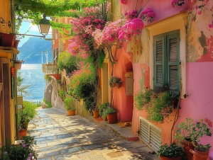 地中海，房屋，唯美，浪漫