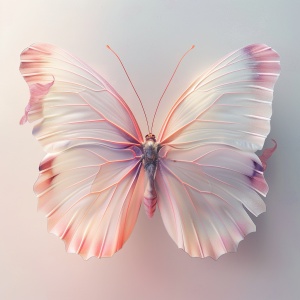白底，粉色蝴蝶素材，插画