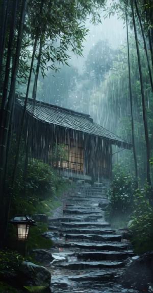 天空中的雨降落