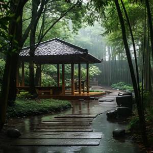 下雨，雨声淅淅沥沥