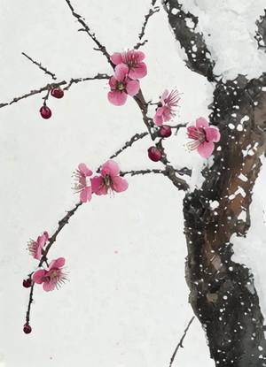 雪花轻盈飘落的宁静瞬间