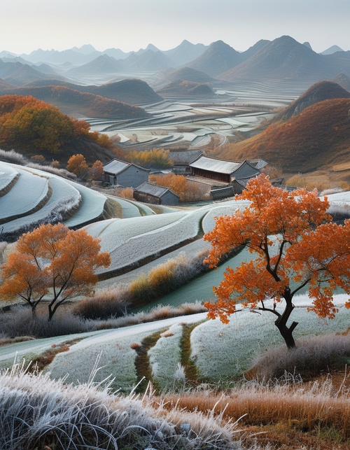 霜降时节，北方农田的场景