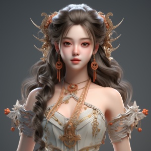中国女神上身：秀丽的头发与动漫圆润面容