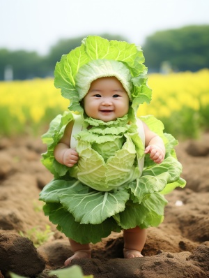 Cabbage Baby Clothing Show: A Delicate and Beautiful Combination of Children and Nature