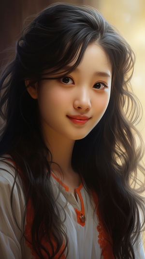可爱美丽的16岁中国女孩