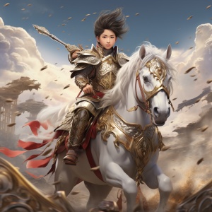 中国明朝小男孩：金甲骑士的冲锋