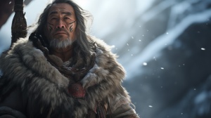 北极男性巨人族部落的3D古风电影