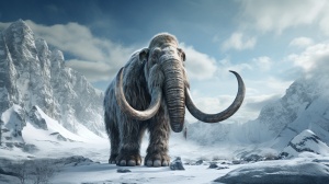 北极猛犸象的高细节3D渲染