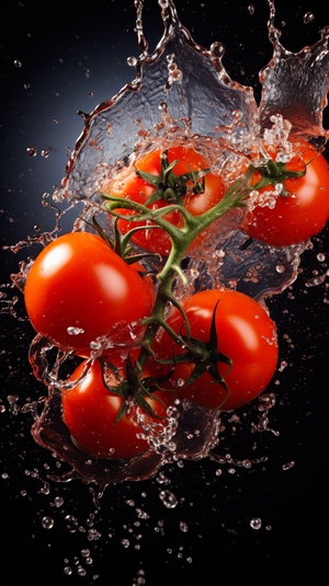 Tomato Splashes in Commercial Photography Setting