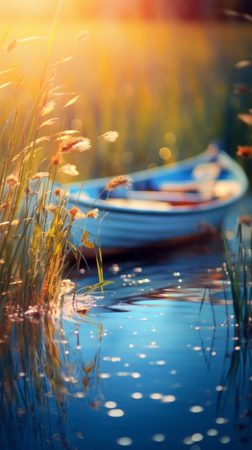 Wallpaper,,summer,pond,,pond,,boat,,afternoon,sun,,reeds,,pond,background,,depth,of,field,,hot,weather,,HD,detail,,wet,watermark,,hyperdetail,,realistic,photo,,16k,,surrealism,,soft,light,,deep,field,focus,bokeh,,ray,tracing,,diffuse,(ultra-fine,glass,reflection),and,surrealism.