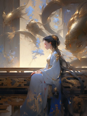 Cinematic Paintings: Goddess, Woman, and Mera in Chinese and Surrealist Styles