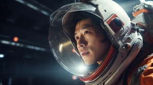 中国男宇航员科幻风3D渲染高细节16K电影视觉