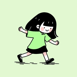 cute,cartoon,gril,,full,body,,green,background,,doodle,in,the,style,of,Keith,Haring.,sharpie,illustration,,bold,lines,and,solid,colors,simple,details,,minimalist,ar,3:4s,200,niji,5