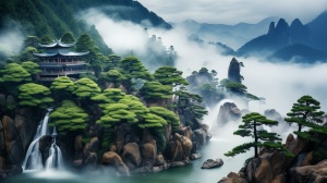 Chinese Mountains and Waters: Peaks, Clouds, Mist, and Waterfalls