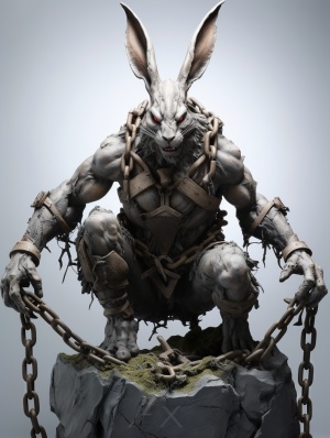 大师制作的四季兔妖手办雕塑