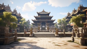 中国古代宫殿3D渲染超真实8K电影光感