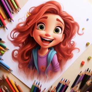 Mischievous cartoon character design with colorful hand-drawn illustrations