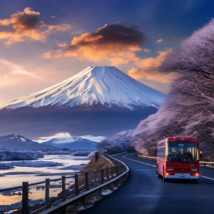 富士山,冬天,旅游巴士,旅行团,温泉
