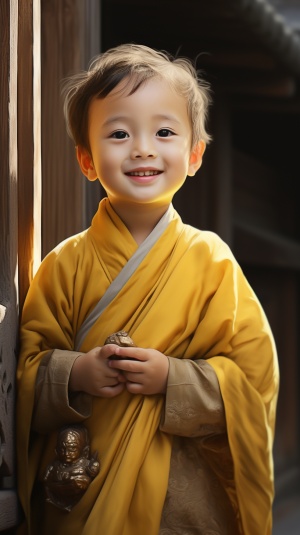 微笑的孩子：一瞥佛教寺庙中的片刻本质